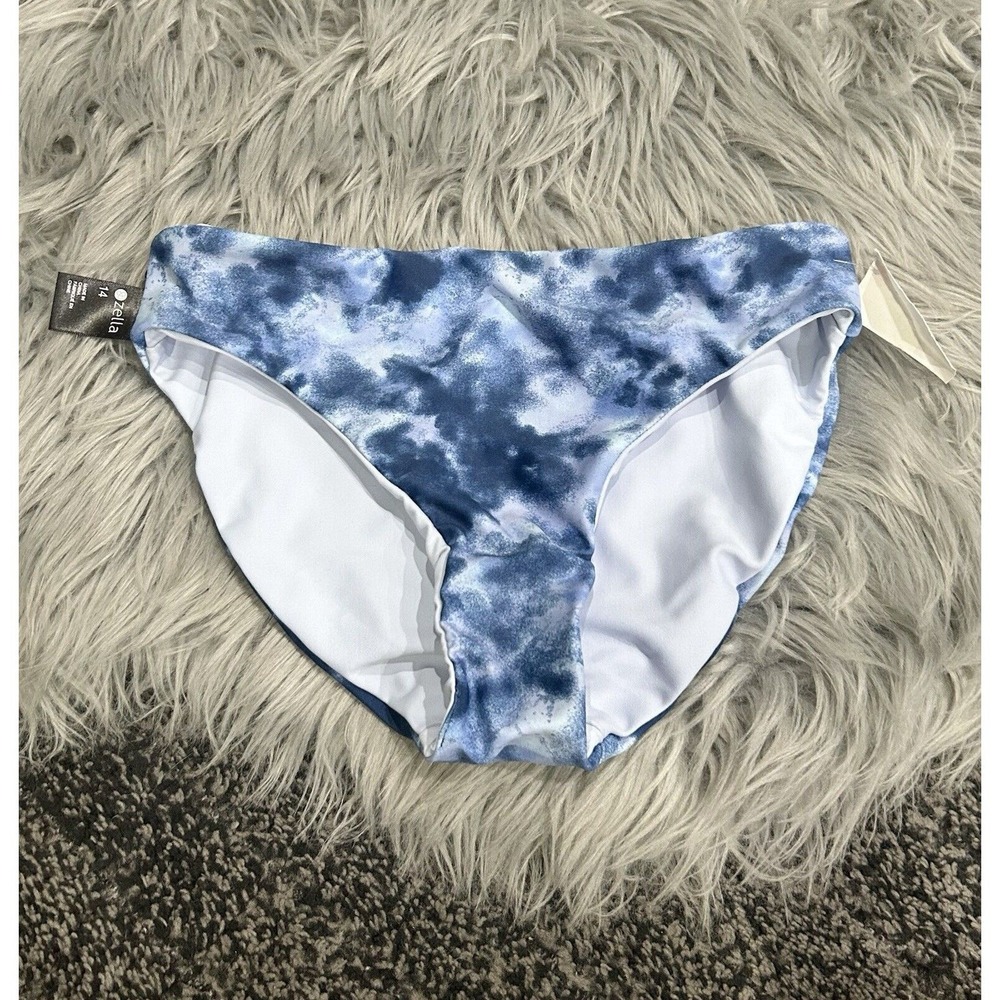 Zella Just Breathe‎ Blue Reversible Bikini Bottoms Girls 14 Pull On